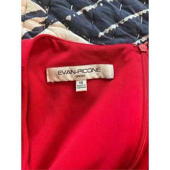 Evan Picone red shift dress size 10 - Picture 3 of 4
